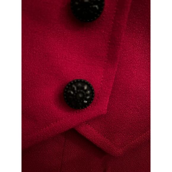 Badgley Mischka Women's Vintage Burgundy Black 100% Wool Dress Size 10 Designer - Picture 6 of 10